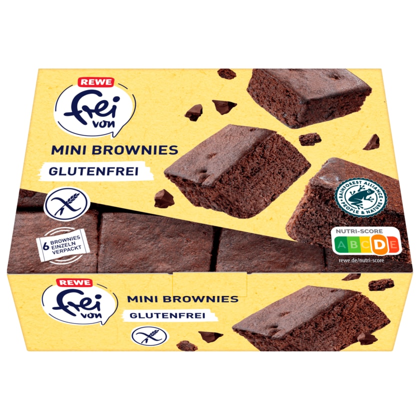 REWE frei von Mini-Brownies glutenfrei 222g